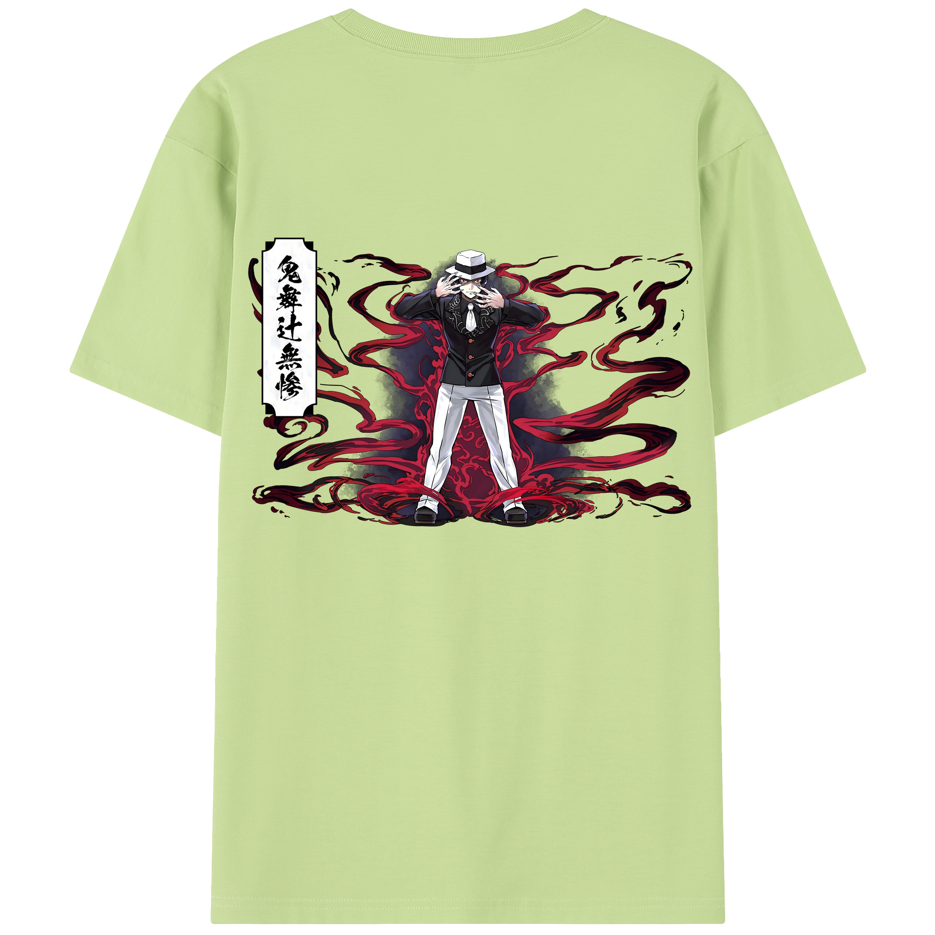 （画像用） 鬼滅の刃（きめつのやいば）鬼舞辻 無惨／きぶつじ むざん Kibutsuji Muzan 綿100％半袖Tシャツ（背面プリント）